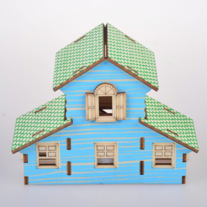 Puzzle 3D, din lemn, Casuta padurarului, 22 piese [5]