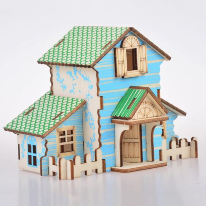 Puzzle 3D, din lemn, Casuta padurarului, 22 piese [2]