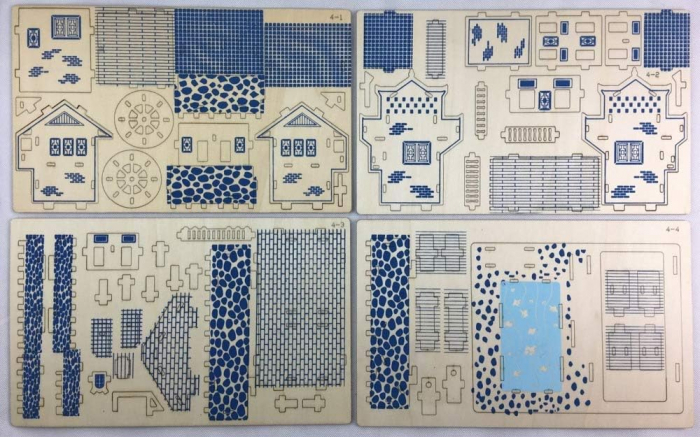 Puzzle 3D, din lemn, Oras medieval, 63 piese [4]