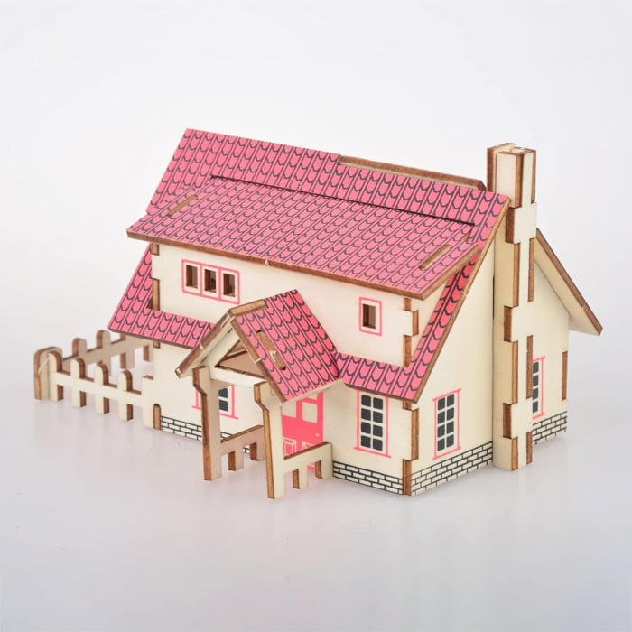 Puzzle 3D, din lemn, Casuta fermierului, 20 piese [4]