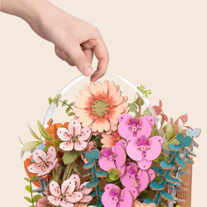 Puzzle 3D, din lemn, Carte cu flori, 552 piese [11]