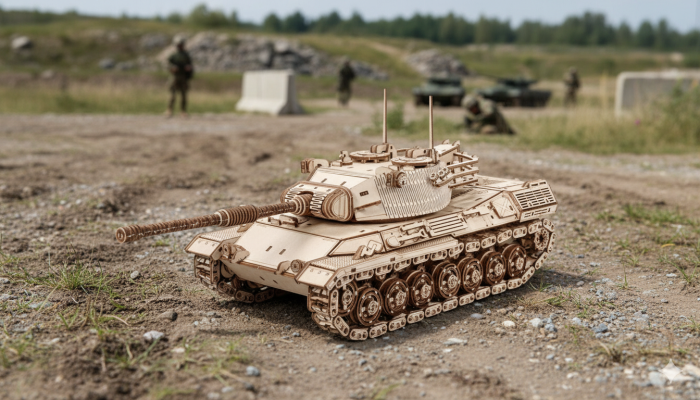 Puzzle 3D, din lemn World of tanks, Leopard 1, 936 piese [15]