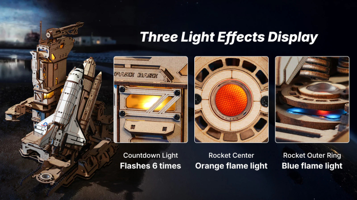 Puzzle 3D, din lemn, electric, Naveta spatiala, 446 piese [12]