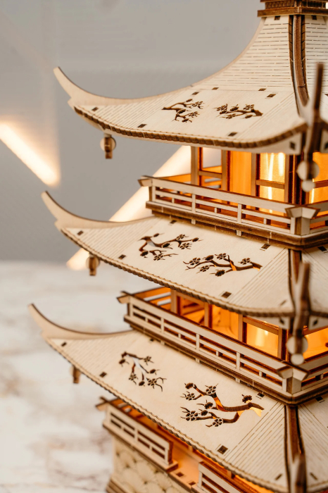 Puzzle 3D, din lemn, electric, Turnul armoniei, 259 piese [5]