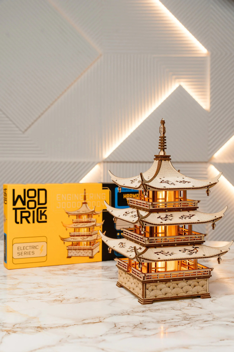 Puzzle 3D, din lemn, electric, Turnul armoniei, 259 piese [6]