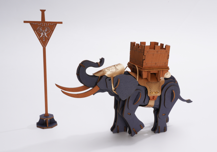 Puzzle 3D, din lemn, Elefant de lupta [2]