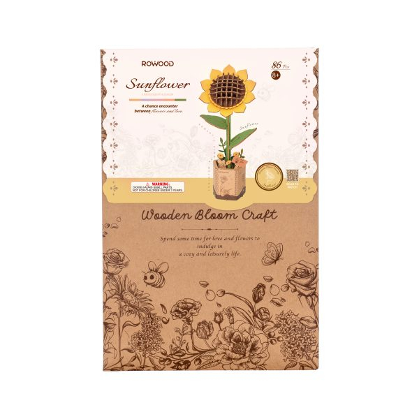 Puzzle 3D, din lemn, Floarea soarelui, 86 piese [6]