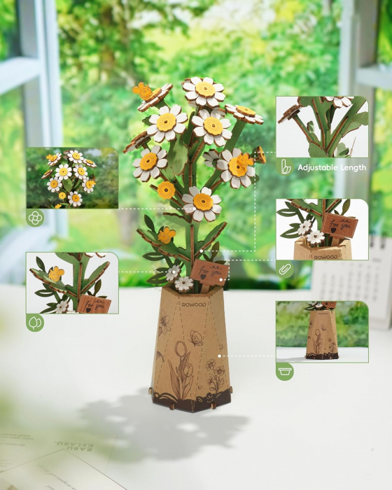 Puzzle 3D, din lemn, Musetel, 102 piese [3]