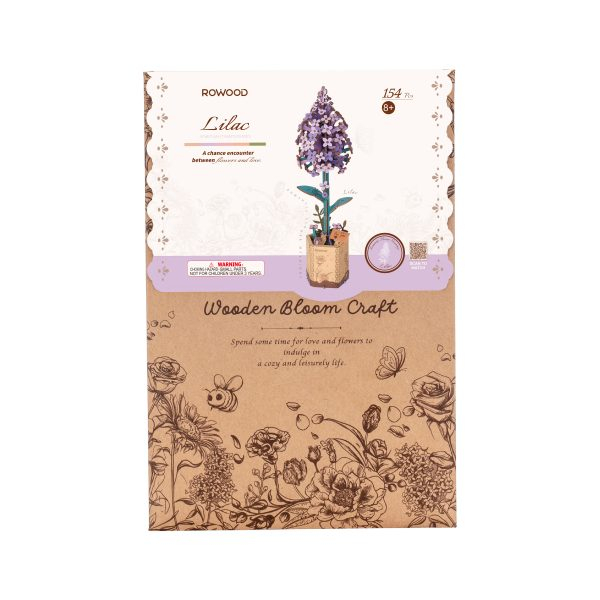 Puzzle 3D, din lemn, Liliac, 154 piese [6]