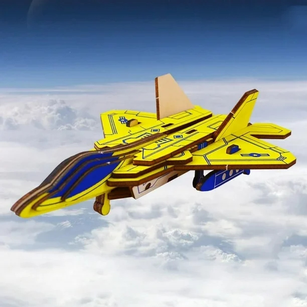 Puzzle 3D, din lemn, Avion de lupta, 23 piese [2]