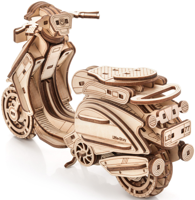 Puzzle 3D, din lemn, Scooter Kymco Sting, 172 piese [3]