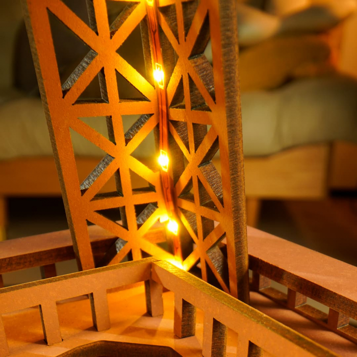 Puzzle 3D, din lemn, Noaptea peste Turnul Eiffel, 164 piese [7]