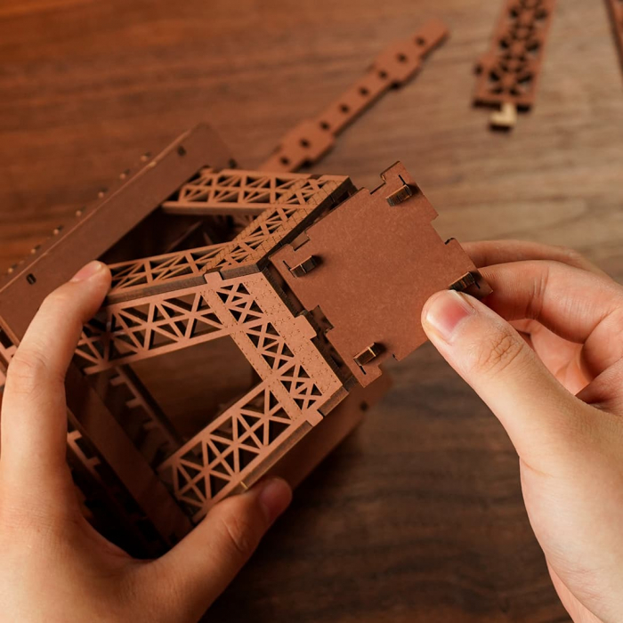 Puzzle 3D, din lemn, Noaptea peste Turnul Eiffel, 164 piese [4]