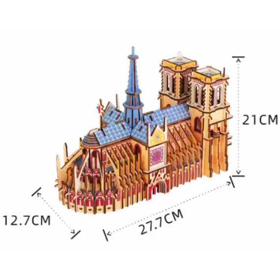 Puzzle 3D, din lemn, Catedrala Notre Dame, 216 piese [2]
