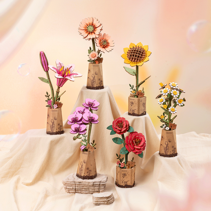 Puzzle 3D, din lemn, Sakura, 132 piese [3]