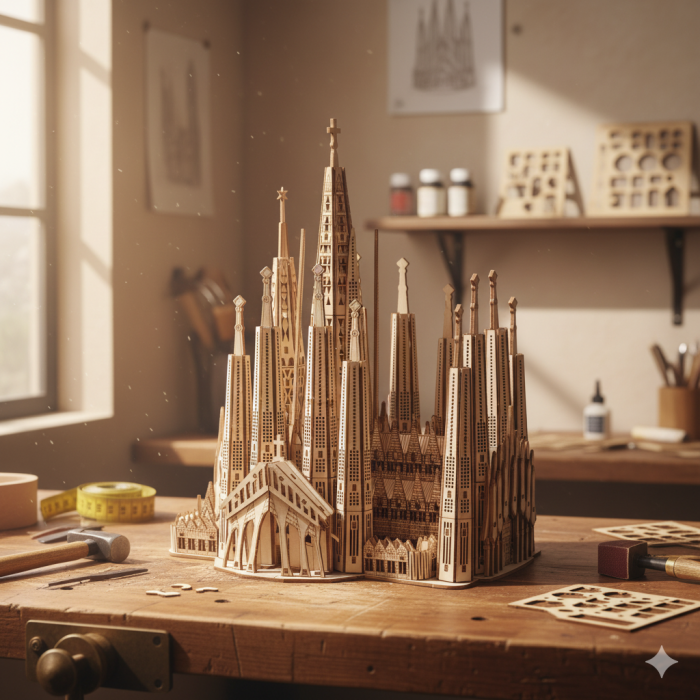 Puzzle 3D, din lemn, Sagrada Familia, 601 piese [11]