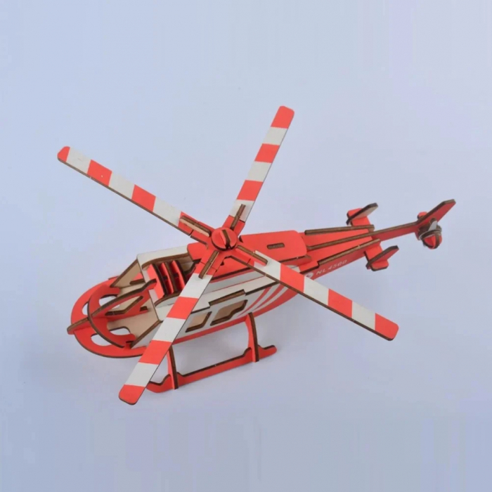 Puzzle 3D , din lemn, Elicopter medical, 40 piese [4]