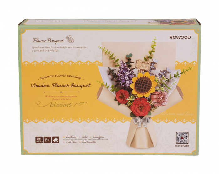 Puzzle 3D, din lemn, Buchet, 581 piese [10]