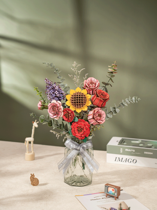 Puzzle 3D, din lemn, Buchet, 581 piese [9]
