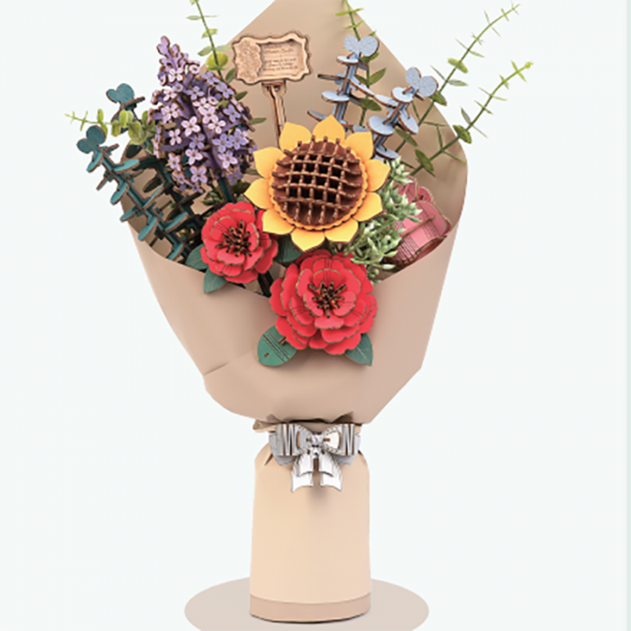Puzzle 3D, din lemn, Buchet, 581 piese [3]