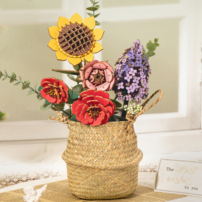 Puzzle 3D, din lemn, Buchet, 581 piese [2]