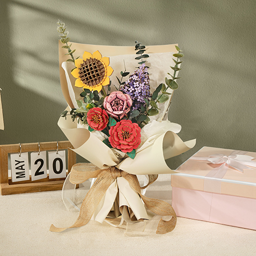 Puzzle 3D, din lemn, Buchet, 581 piese [7]