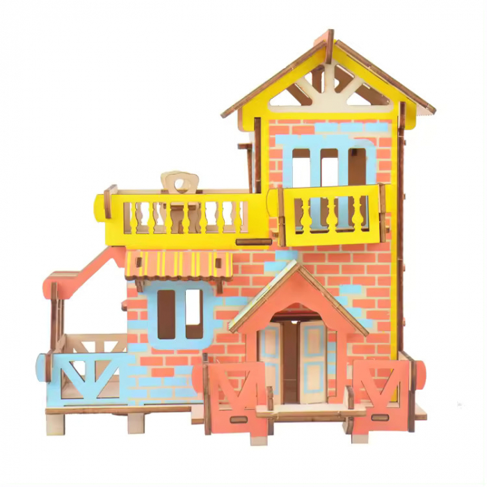 Puzzle 3D, din lemn, Casuta la tara, 73 piese [2]