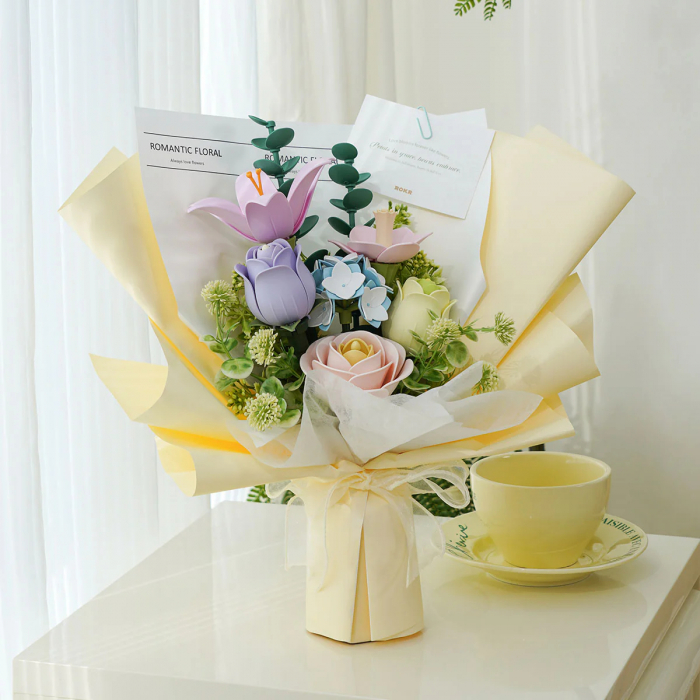 Puzzle 3D, din plastic, Buchet de primavara, 165 piese [4]