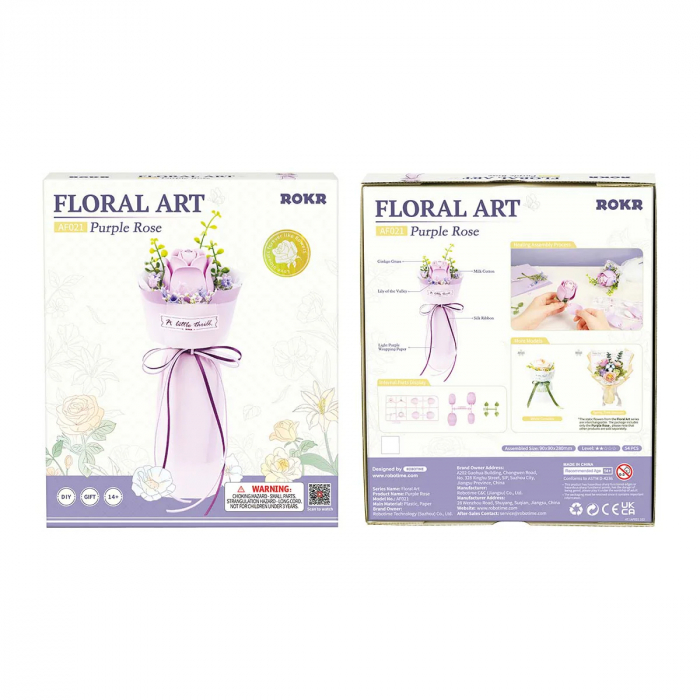 Puzzle 3D, din plastic, Buchet violet, 54 piese [6]