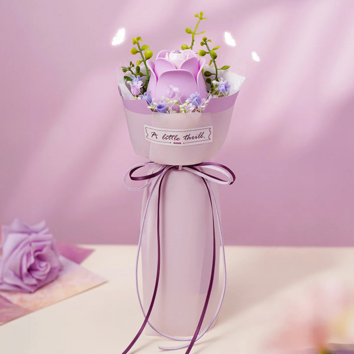 Puzzle 3D, din plastic, Buchet violet, 54 piese [2]