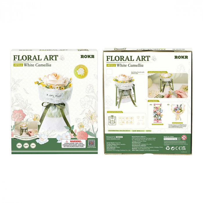 Puzzle 3D, din plastic, Camelie alba, 63 piese [7]