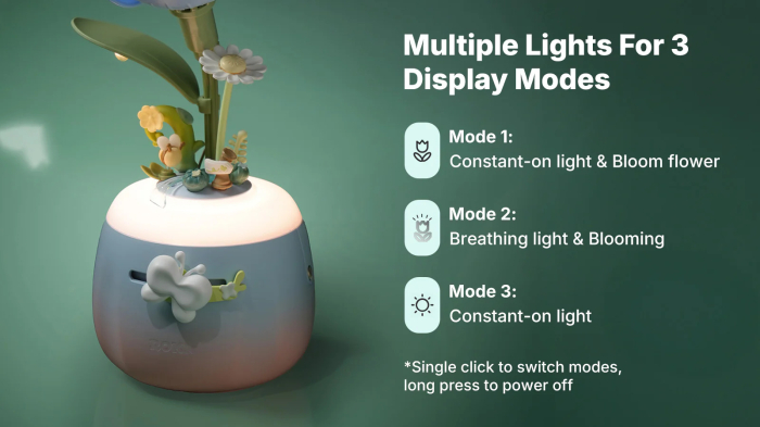 Puzzle 3D, din plastic, lampa de veghe, Camelie albastra, 73 piese [8]