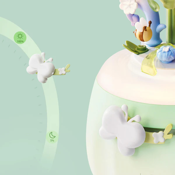 Puzzle 3D, din plastic, lampa de veghe, Camelie verde, 73 piese [6]