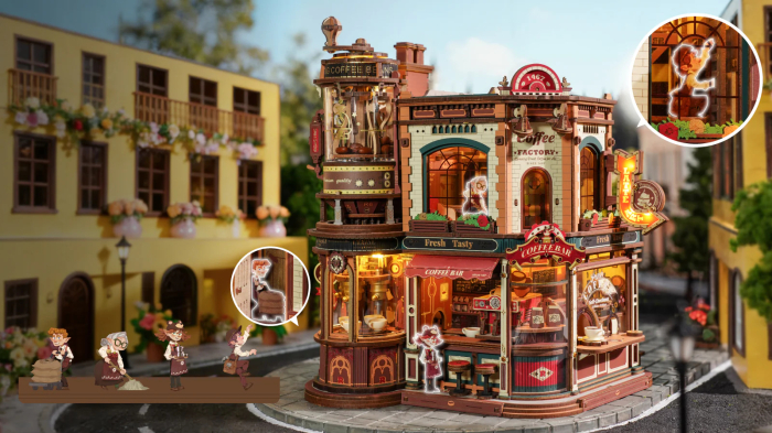 Puzzle 3D electric, cutiuta muzicala, Fabrica de cafea, 593 piese [14]