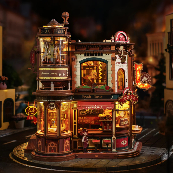 Puzzle 3D electric, cutiuta muzicala, Fabrica de cafea, 593 piese [6]
