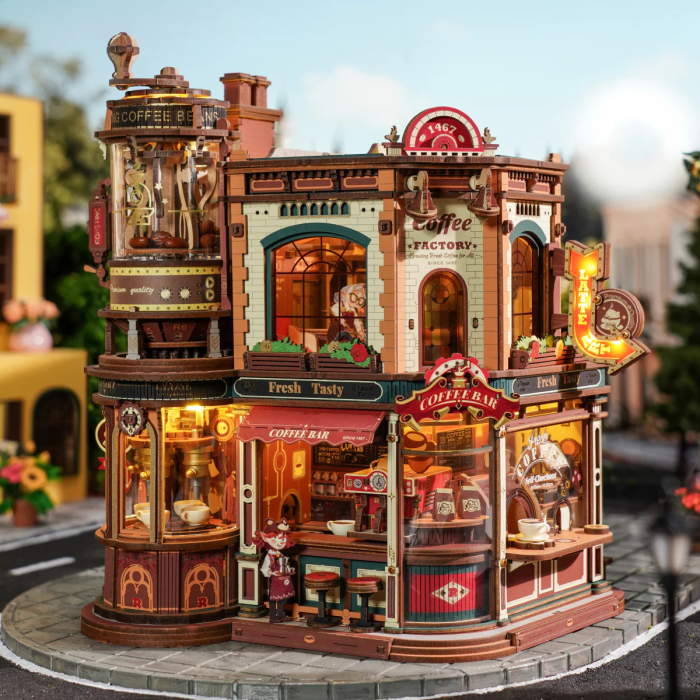 Puzzle 3D electric, cutiuta muzicala, Fabrica de cafea, 593 piese [5]