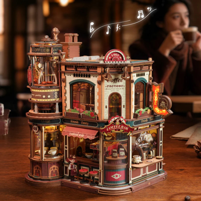 Puzzle 3D electric, cutiuta muzicala, Fabrica de cafea, 593 piese [9]