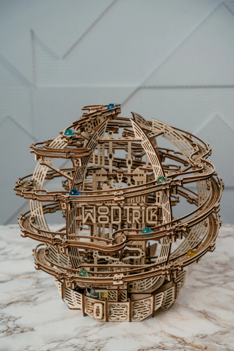 Puzzle 3D, electric, din lemn, Gravity Marble Run, 773 piese [7]