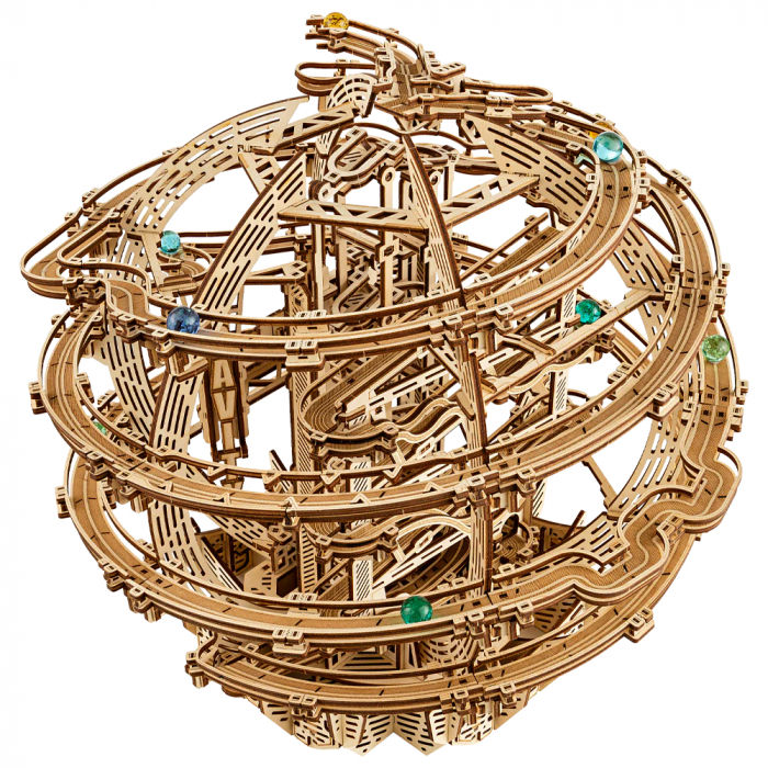 Puzzle 3D, electric, din lemn, Gravity Marble Run, 773 piese [3]