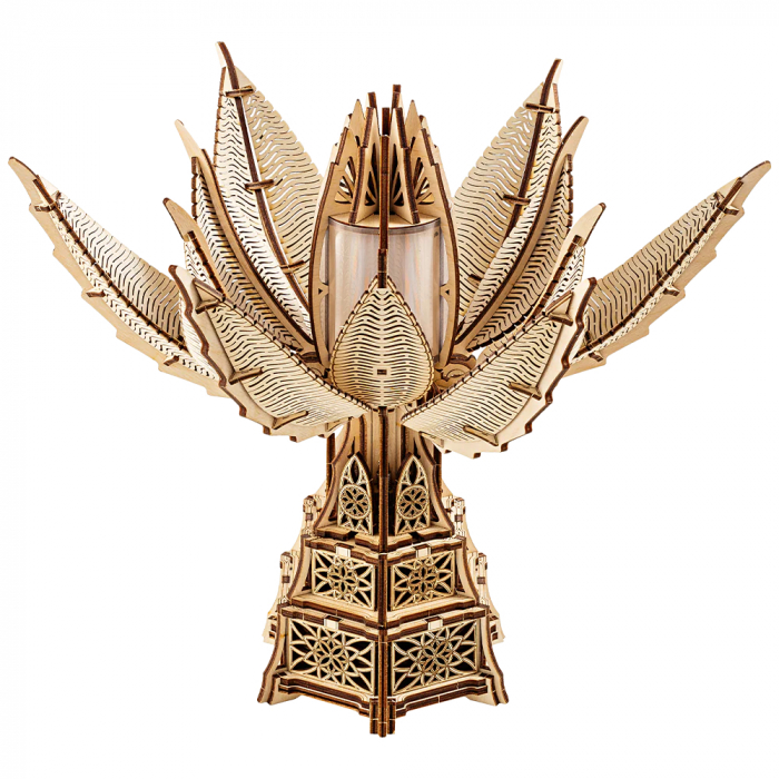 Puzzle 3D, electric, din lemn, Floare de foc, 246 piese [3]