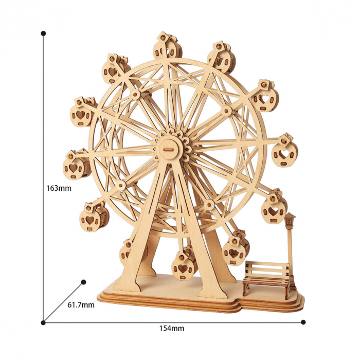 Puzzle 3D Ferris Wheel, Lemn, 120 piese [2]