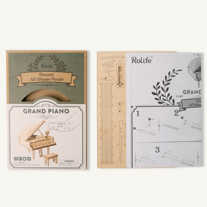 Puzzle 3D Grand Piano, Lemn, 74 piese [4]