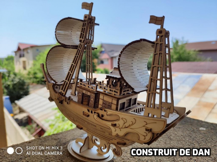 Puzzle 3D Japanese Diplomatic Ship, Lemn, 91 piese [9]