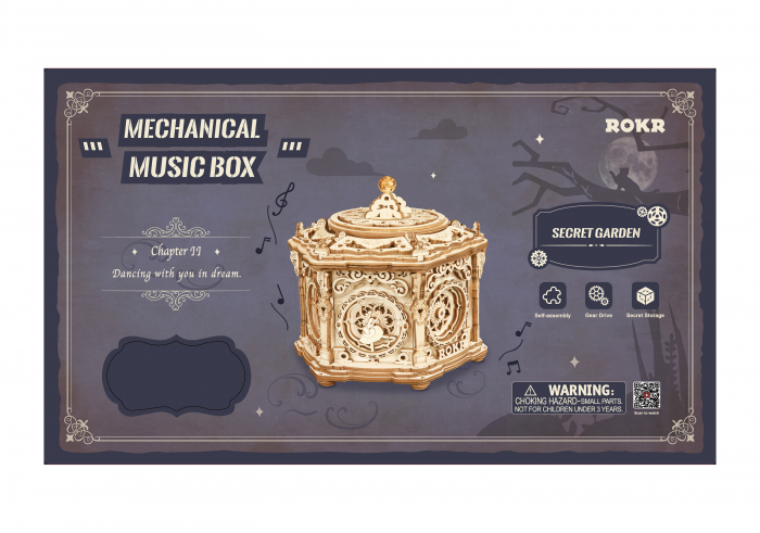 Puzzle 3D, lemn, cutiuta muzicala, Gradina secreta [2]