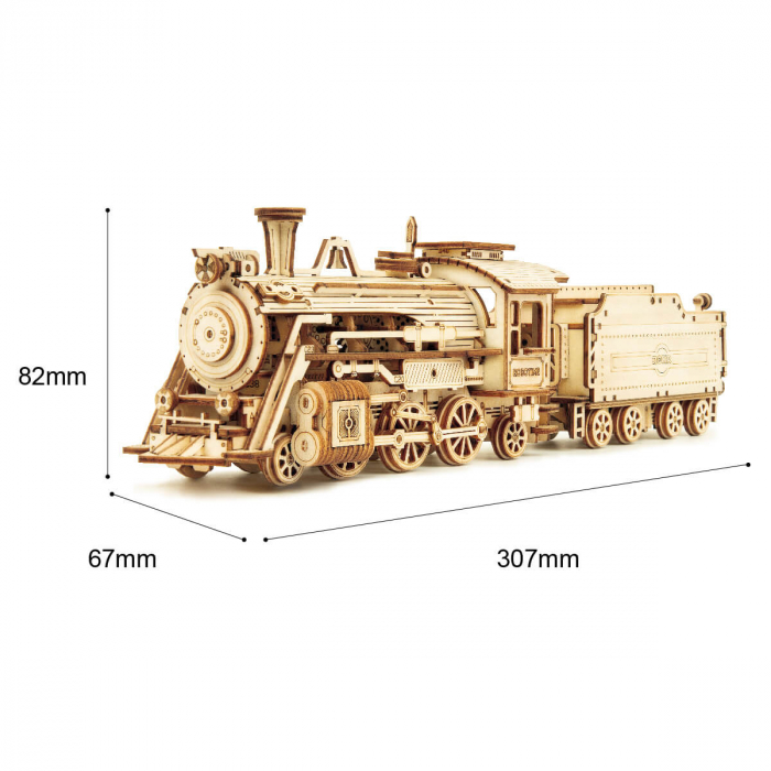 Puzzle 3D Locomotiva cu abur, Lemn, 308 piese [7]