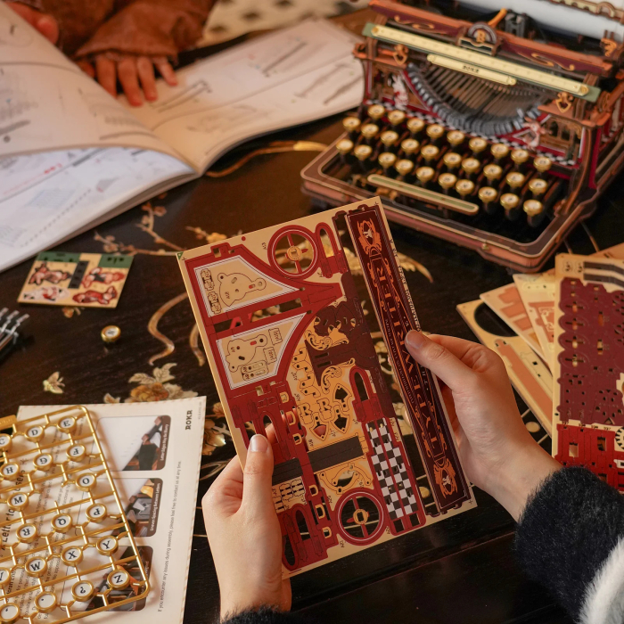 Puzzle 3D, Masina de scris mecanica magica, 446 piese [4]