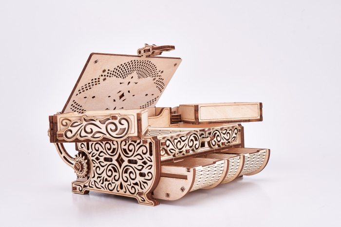 Puzzle 3D Mecanic, Cutie de bijuterii cu cristale Swarovski, 192 piese [11]