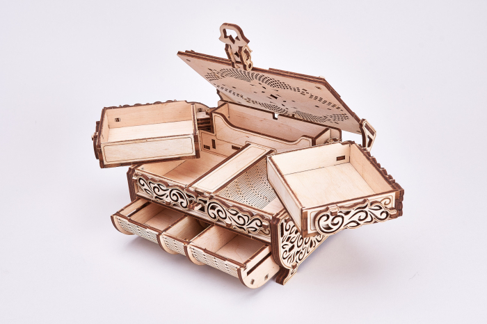 Puzzle 3D Mecanic, Cutie de bijuterii cu cristale Swarovski, 192 piese [8]