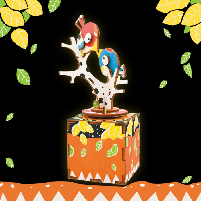 Puzzle 3D, Mecanic, Cutiuta muzicala, Cantec in copac, 33 piese [3]