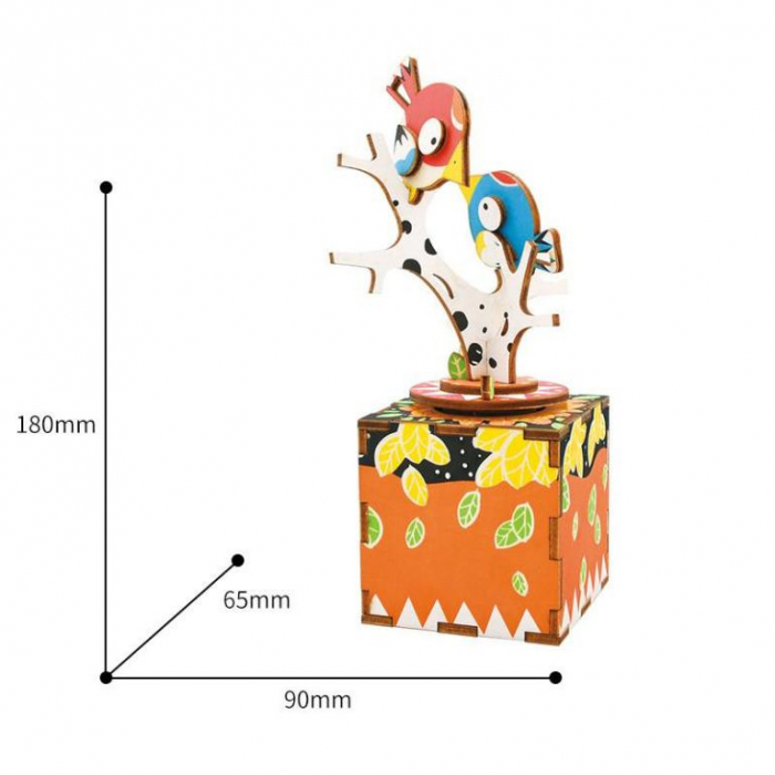Puzzle 3D, Mecanic, Cutiuta muzicala, Cantec in copac, 33 piese [6]